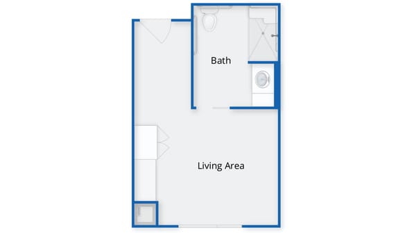 Architectural floor plan of a resident unit