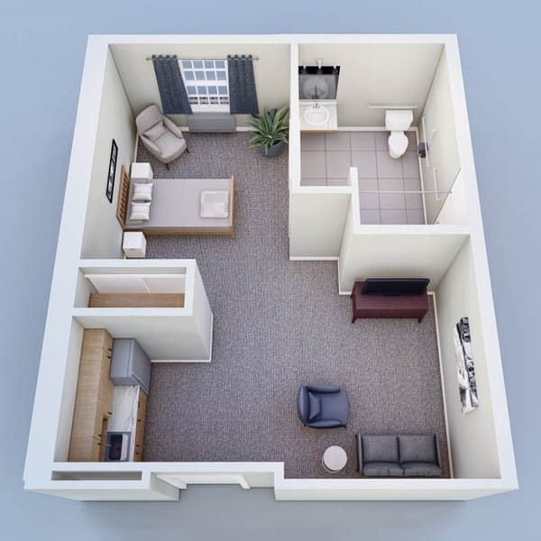 Assisted Living 1 bedroom plus 461 sq. ft.