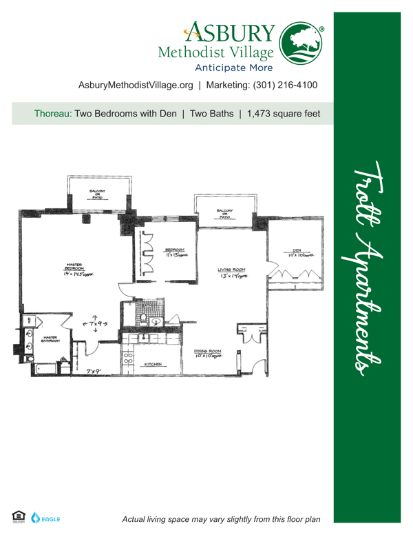 Floor plan for two-bedroom apartment