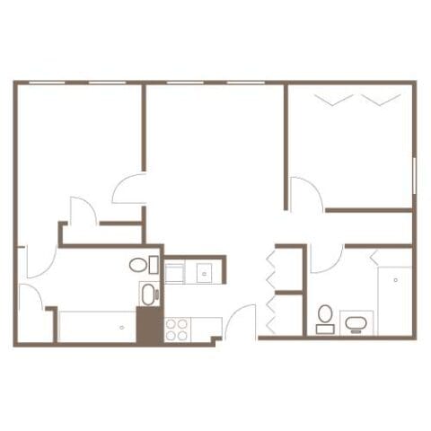 Architectural floor plan of a resident unit