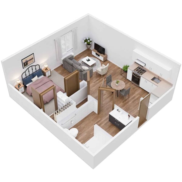 Interior layout of a private resident room