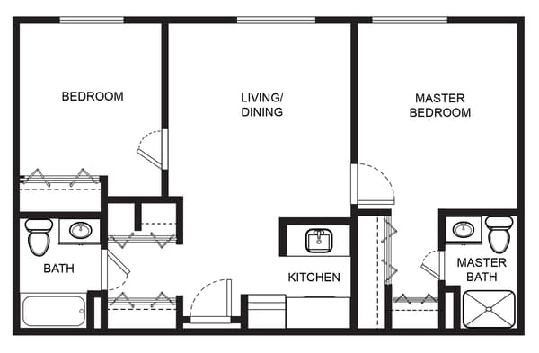 Sabal Two Bedroom Floor Plan