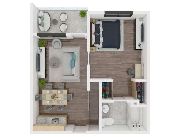 Architectural floor plan of a resident unit