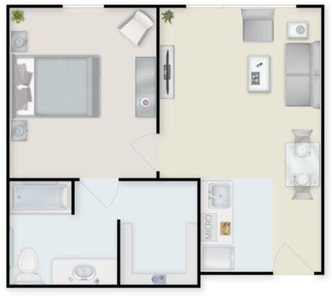 Architectural floor plan with labeled rooms