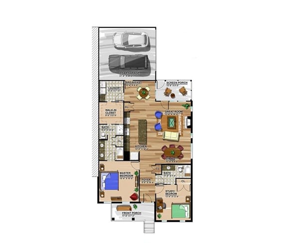 Architectural floor plan of a residential unit