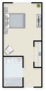 Deluxe Studio Floor Plan