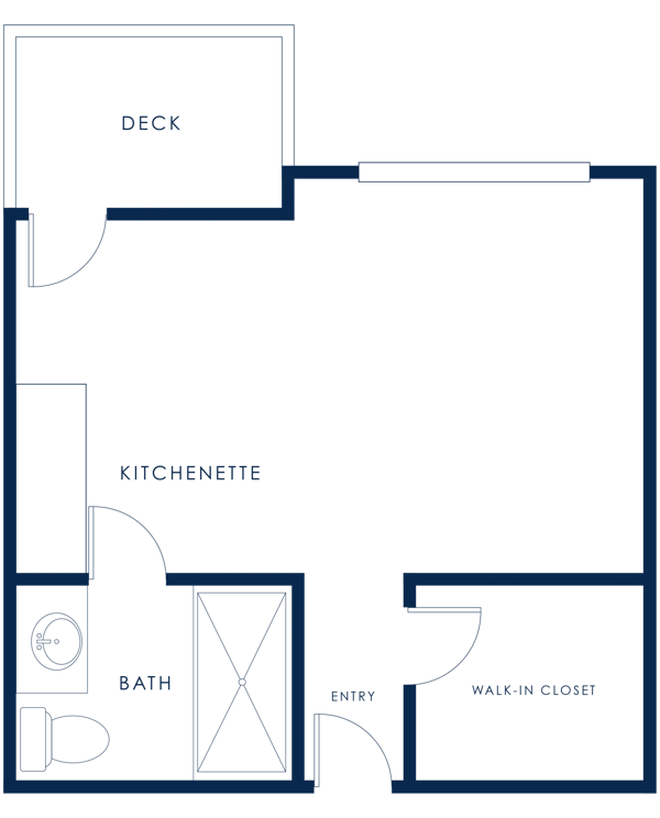 Architectural floor plan of a resident unit