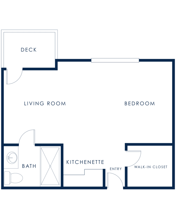 Architectural floor plan of a living space