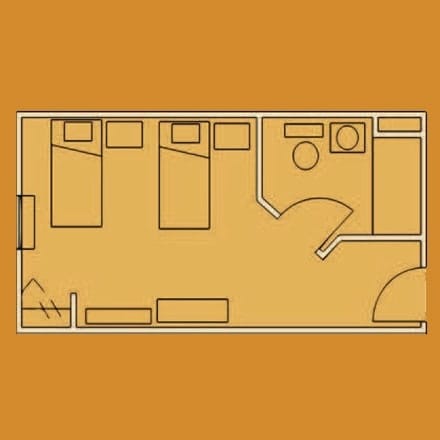 Architectural floor plan of a resident unit
