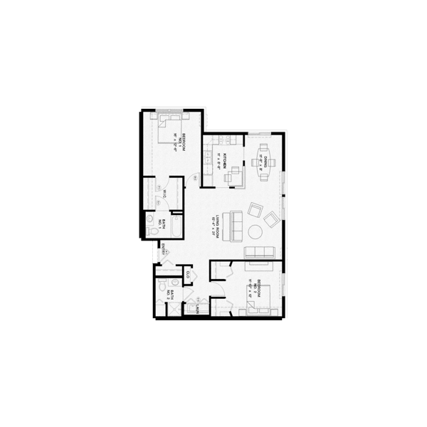 Vicksburg Crossing, independent living in Plymouth, MN — Floor plan of a senior living apartment layout