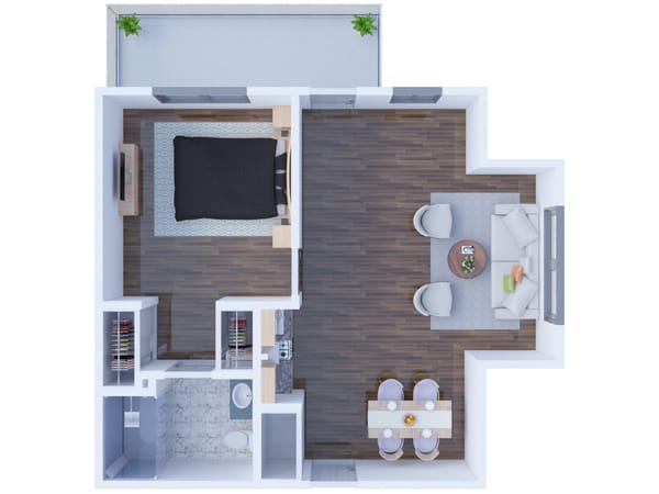 Solstice Senior Living at Corpus Christi, independent living in Corpus Christi, TX — Floor plan of a senior living apartment layout