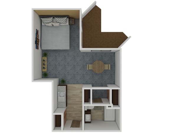 Solstice Senior Living at Corpus Christi, independent living in Corpus Christi, TX — Floor plan of a one-bedroom senior apartment
