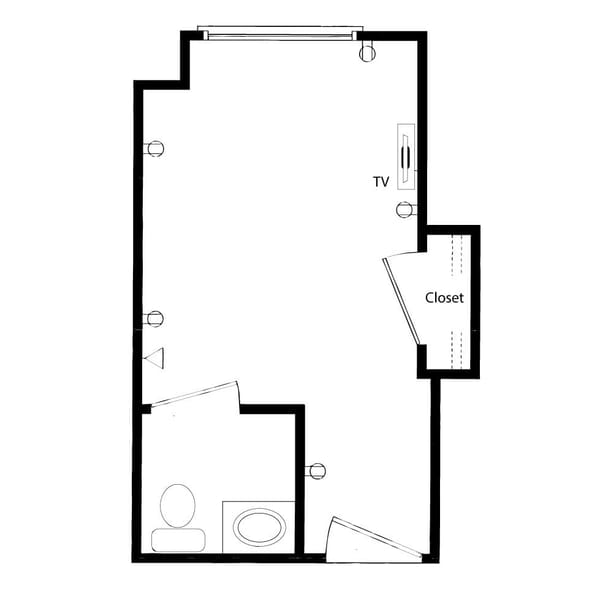 Architectural floor plan of a facility room