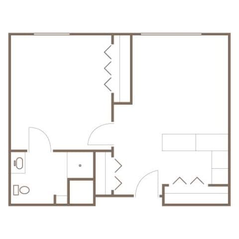 Architectural floor plan of a facility unit layout