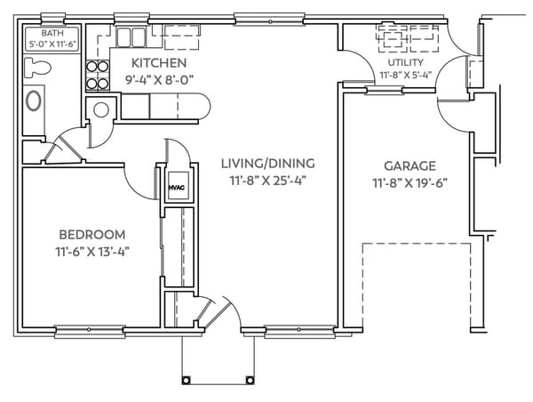 One Bedroom / 1 Bath (812 sq ft)