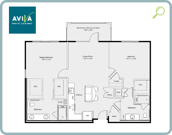 Unit D - 2 Bedrooms + 2 Baths