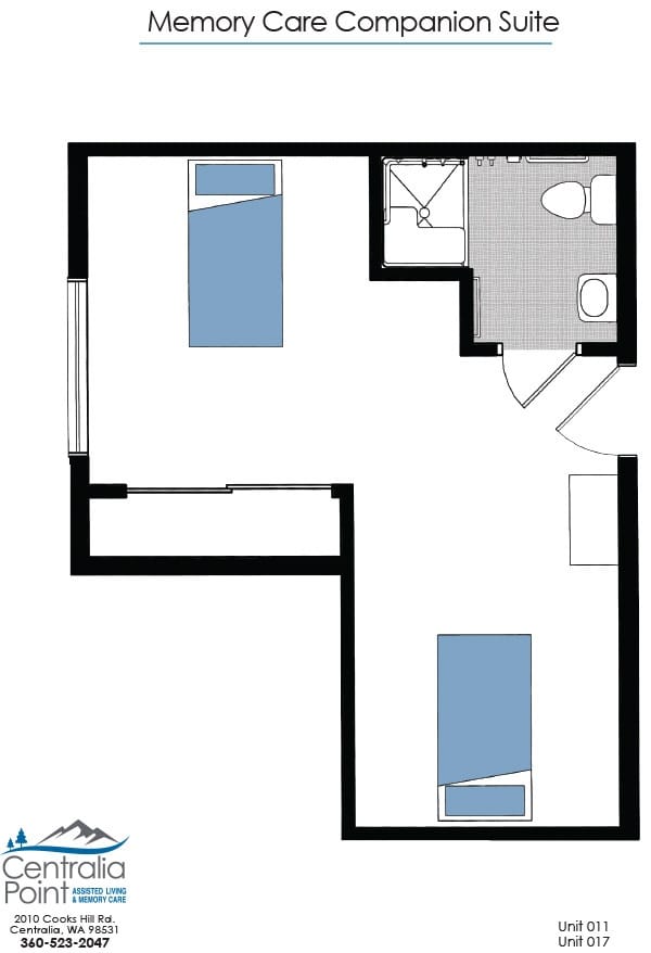 Floor plan of Memory Care Companion Suite