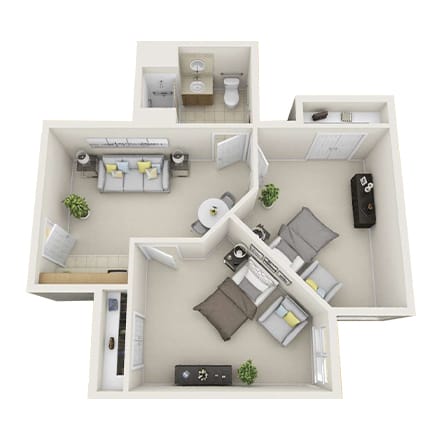 Architectural floor plan of a residential unit