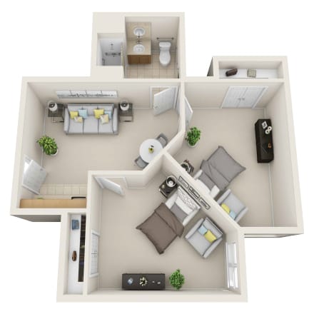 Architectural floor plan of a unit layout