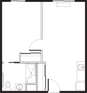 Architectural floor plan for a room layout