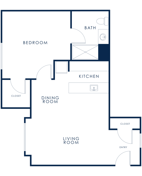 Architectural floor plan of a residential unit