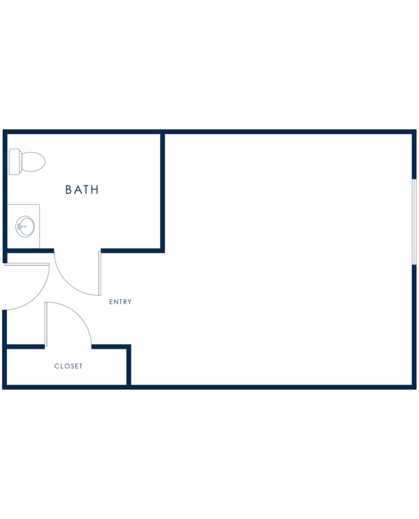 Architectural floor plan of a resident unit
