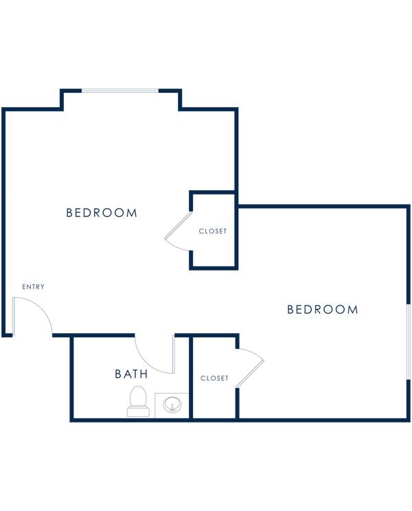 Architectural floor plan of resident rooms