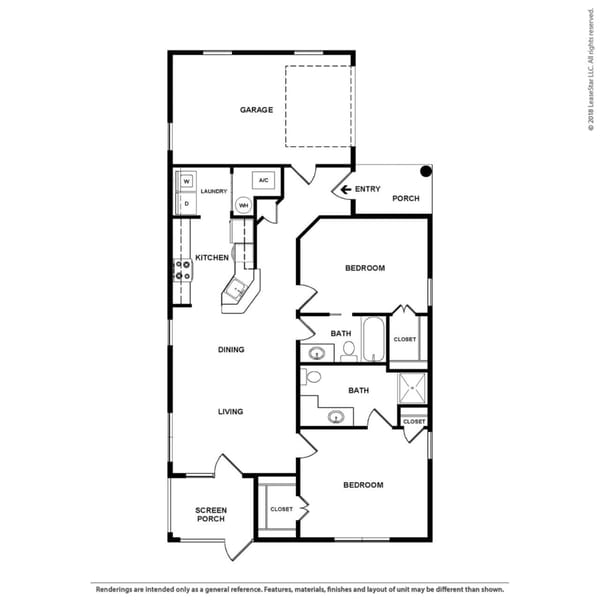 Architectural floor plan of a residential layout