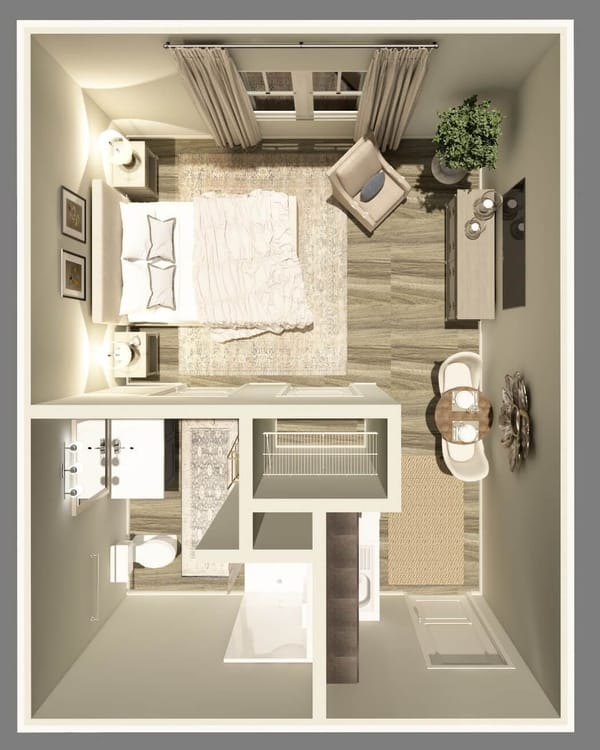 Interior layout of a model room