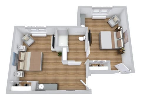 Architectural floor plan of a unit layout