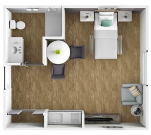 Ventana Suite - One Bath - 270 Sq. Ft.