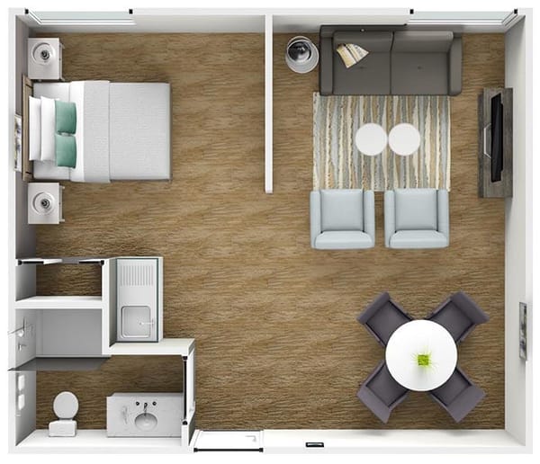 Alameda One Bedroom - One Bath - 435 Sq. Ft.