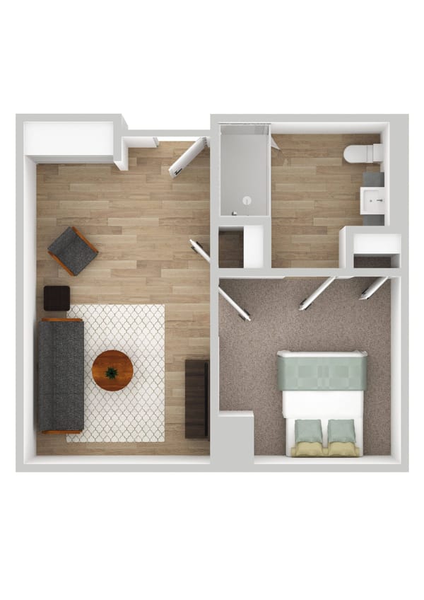 Layout of a private resident room