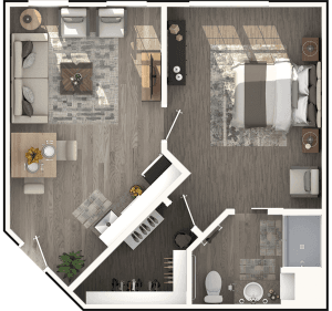 Cypress One Bedroom Floor Plan