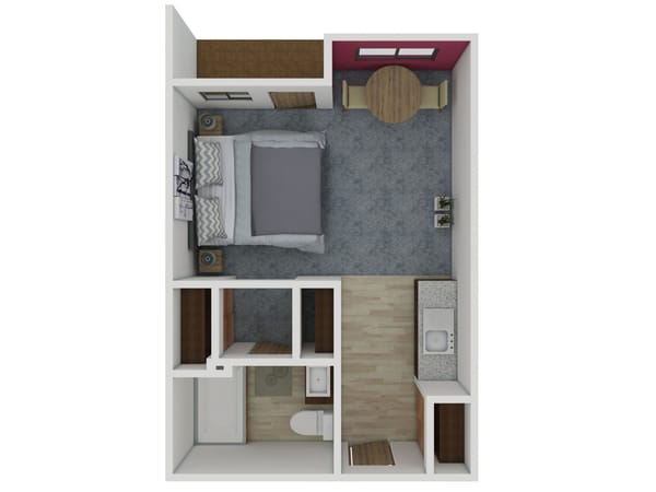 Architectural floor plan of a resident unit