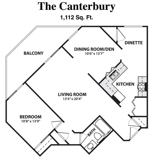 Architectural floor plan of The Canterbury