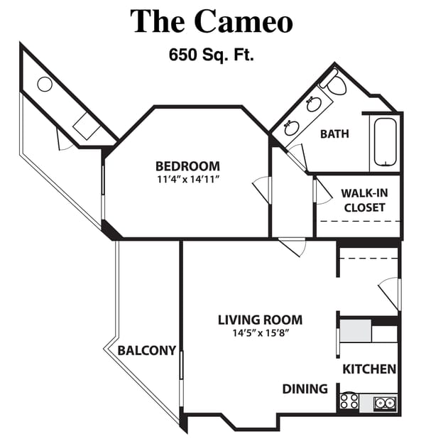 Architectural floor plan for The Cameo