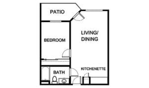 Asher Point Independent Living of Amarillo, independent living in Amarillo, TX — Floor plan of a senior living apartment layout
