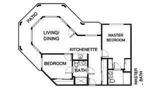 Asher Point Independent Living of Mobile, independent living in Mobile, AL — Floor plan of a senior living apartment layout