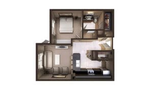 Ansel Park, assisted living in Rocklin, CA — Floor plan of a senior living apartment layout