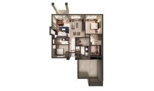 Ansel Park, assisted living in Rocklin, CA — Floor plan of a senior living apartment layout