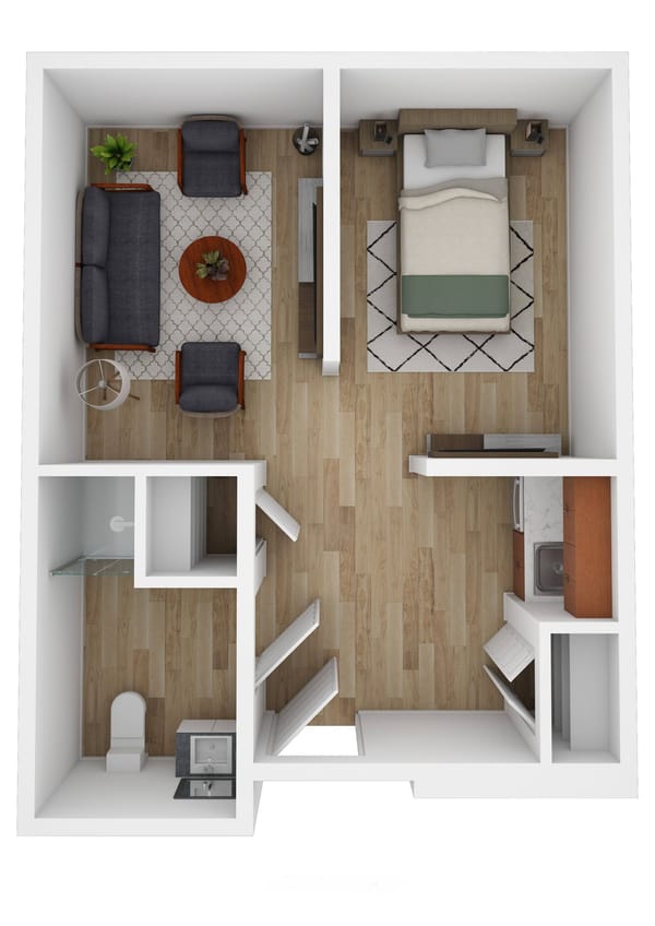 Layout of a private resident room