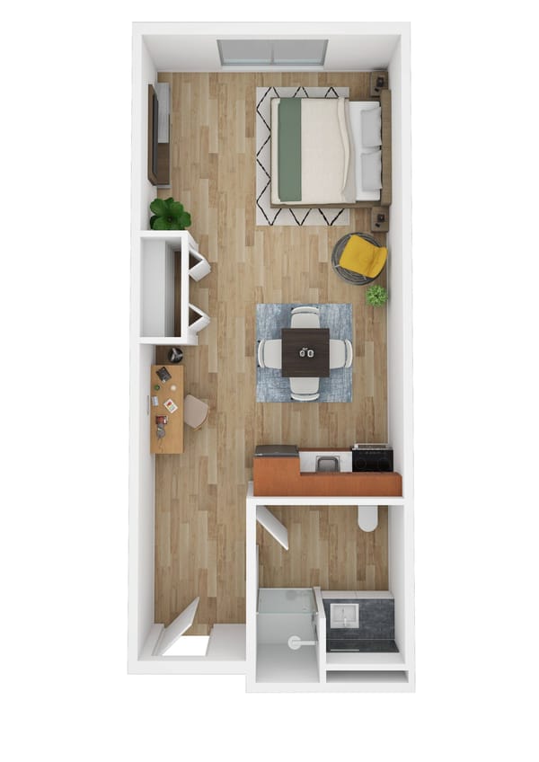 Brandywine Mahwah, assisted living in Mahwah, NJ — Floor plan of a one-bedroom senior apartment layout
