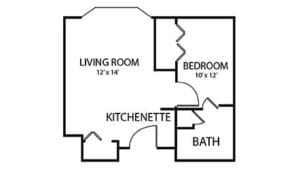 Architectural floor plan with labeled rooms