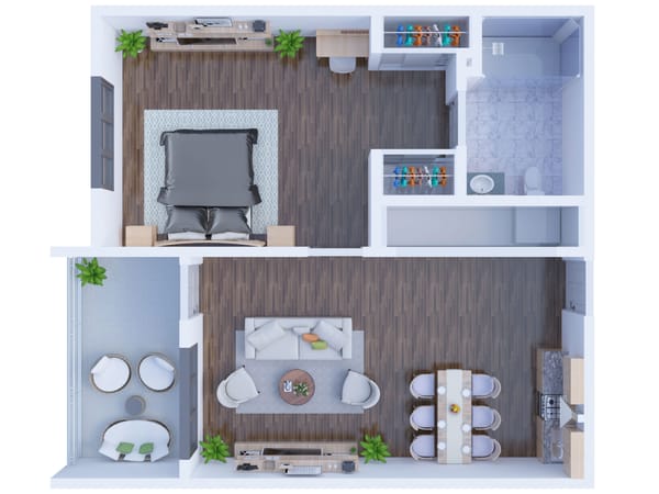 One Bedroom B1 Floor Plan