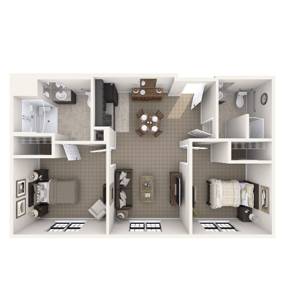 Architectural floor plan of a residential unit