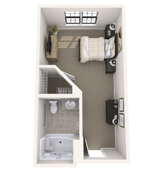 Layout of a private resident room