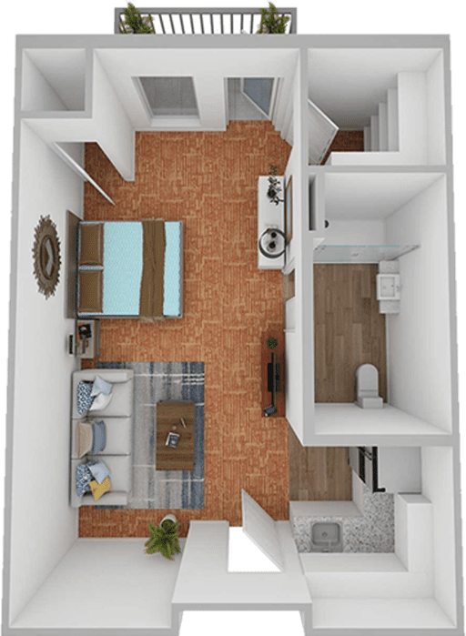 Deluxe Studio Floor Plan