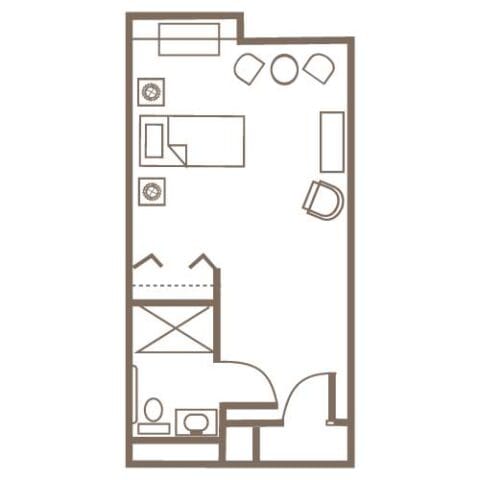 Floor plan layout of a resident unit