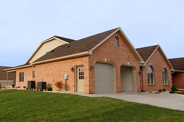 Exterior view of a senior living facility building